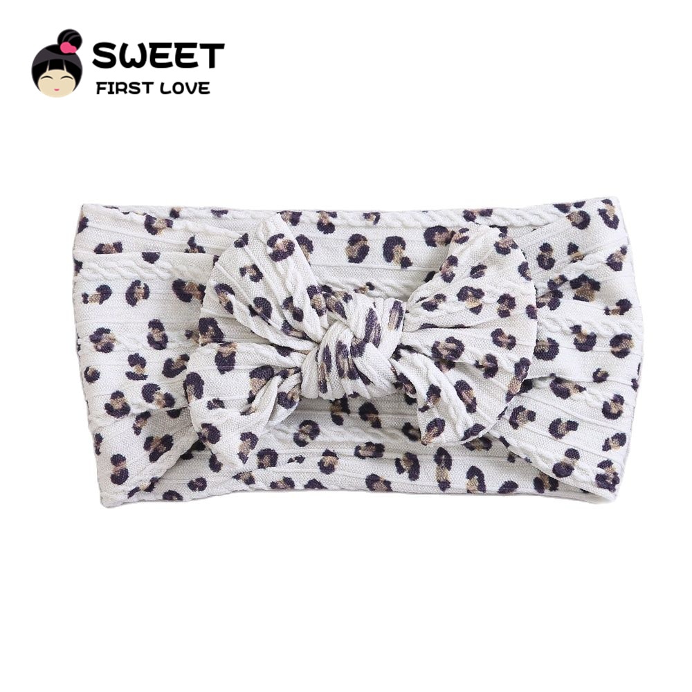 Baby Headbands Newborn Bowknot Elastic Baby Girl Heaband Printed Cable Nylon Headband Knot Turban For Babies Hair Accessories