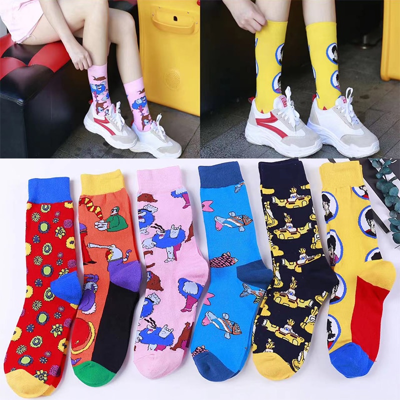 European and American street tide socks men and women couples in the tube sports socks