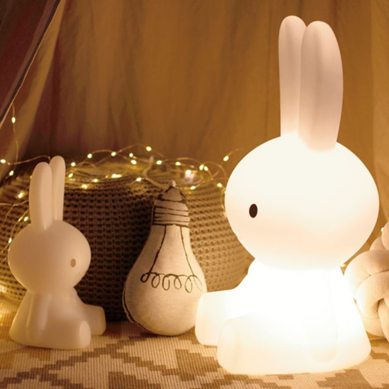 INS 28 USB Rabbit Night Light Children's Room Decoration Photo Sleep Bedside Lamp Kids Bedroom Gift Photography Accessories