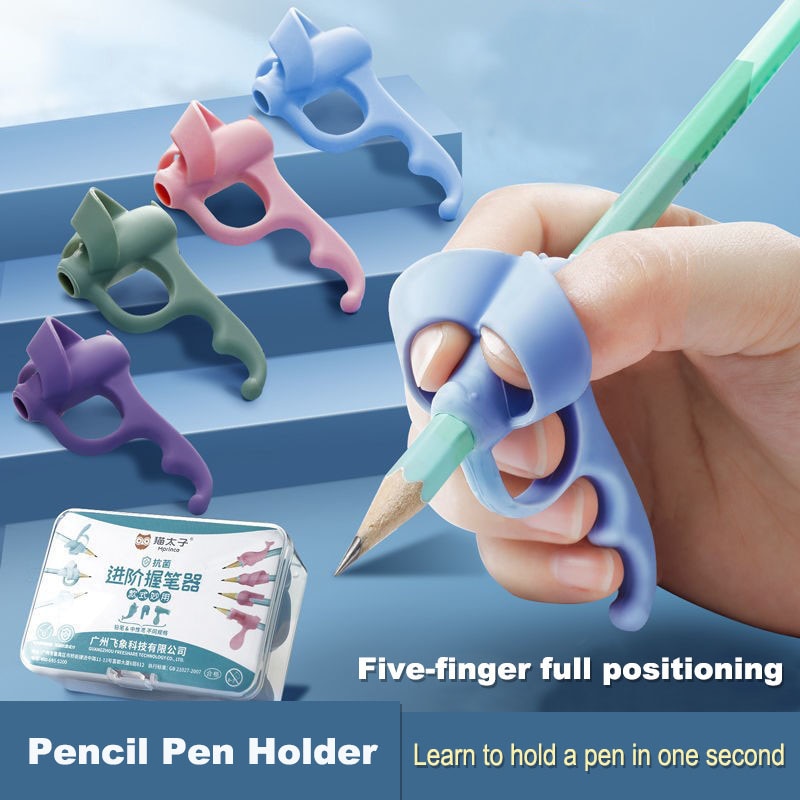 Children's Writing Posture Pen Holder Soft Silicone Pencil Holder for Kids Learning Aid Grip Posture Correction Stationery 
