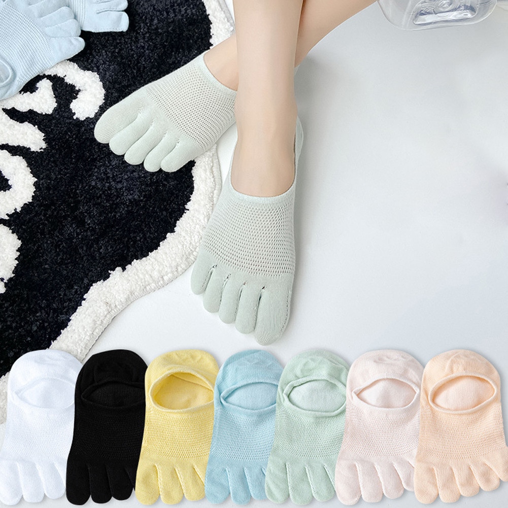1 Pair Women Five Toe Socks Spring Summer And Autumn Fashion Short Sock Woman's And Ladies 5 Finger Cotton Boat Socks