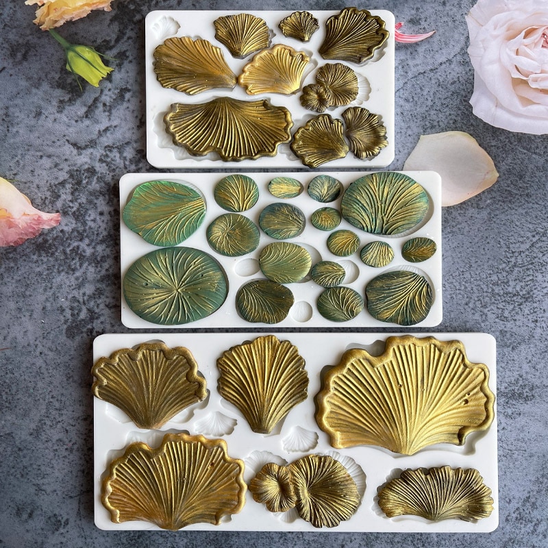 Fern Fungus Ginkgo Leaf Shape Silicone Mold Fondant Cake Decor Chocolate Baking DIY Kitchen Tools for Handmade Gift Resin Mould