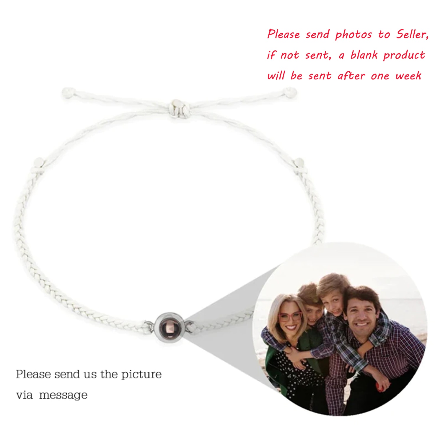 Personalized Circle Photo Bracelet Projection Bracelets Custom Family Gift With Couple Memorial Jewelry Birthday Valentine'