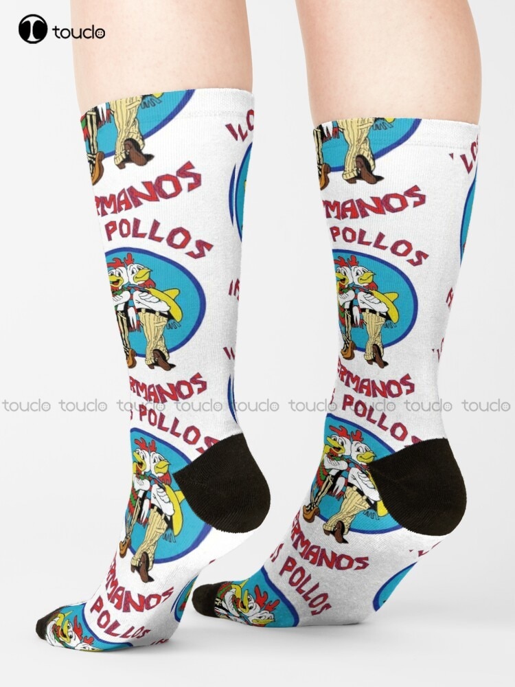 Los Pollos Hermanos Breaking Bad Socks Black Football Socks Design Happy Cute Socks Creative Funny Socks New Popular Gift Art