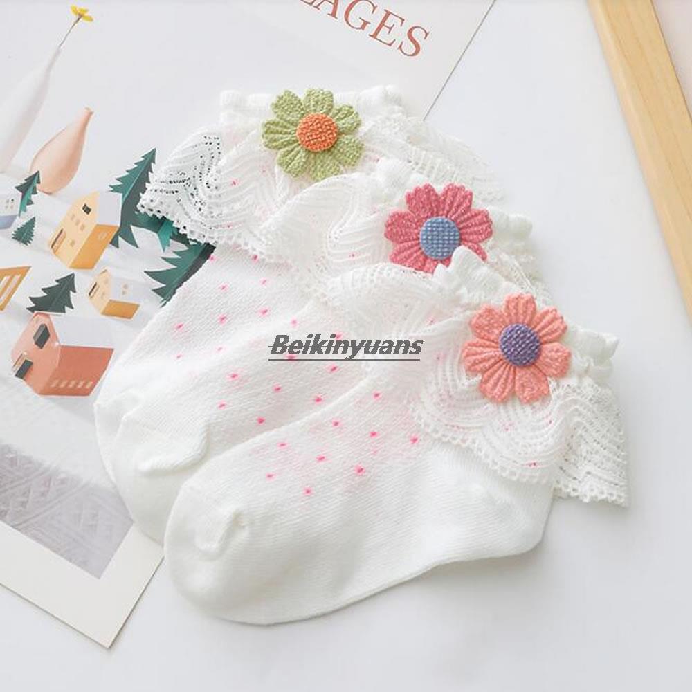 New girl socks spring and autumn princess bow white girl lace socks girl baby children socks