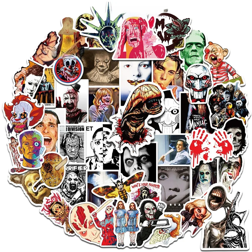 10/30/50PCS Horror Movie Thriller Mashup Decal Stickers iPad Toys DIY Luggage Laptop Ipad Exquisite