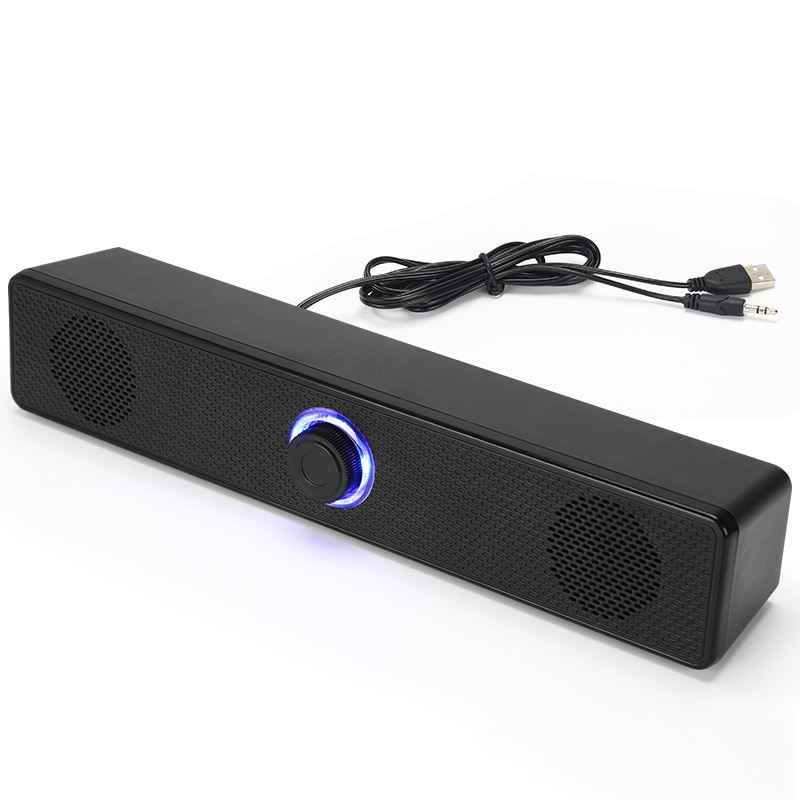 4D Surround Soundbar Bluetooth 5.0 Computer Speakers Wired Stereo Subwoofer Sound Bar for Laptop PC Home Theater TV Aux Speaker