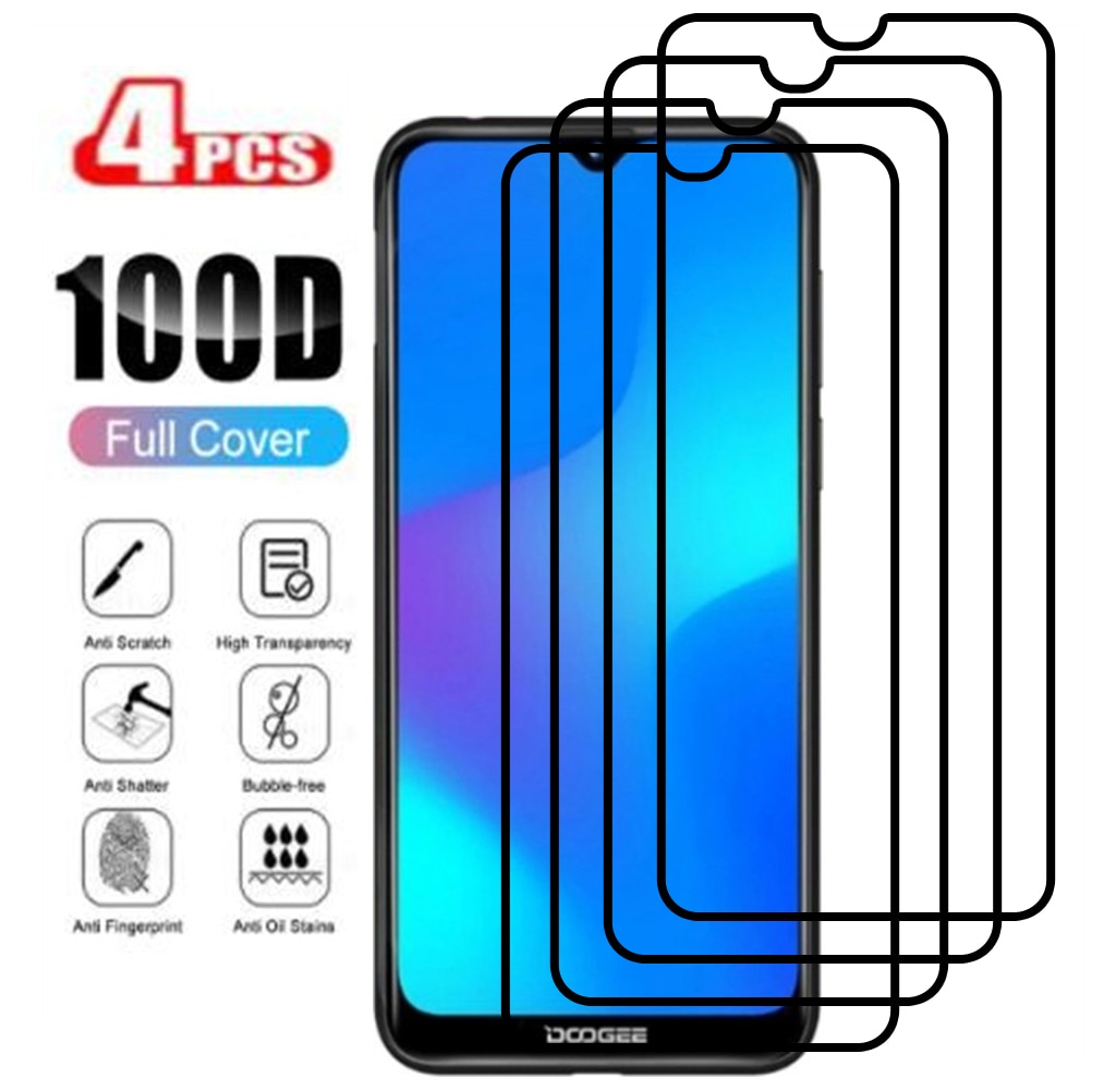 4PCS Full Cover For Doogee Y8 Tempered Glass On For Doogee Y8C Protective Phone Screen Protectors Film