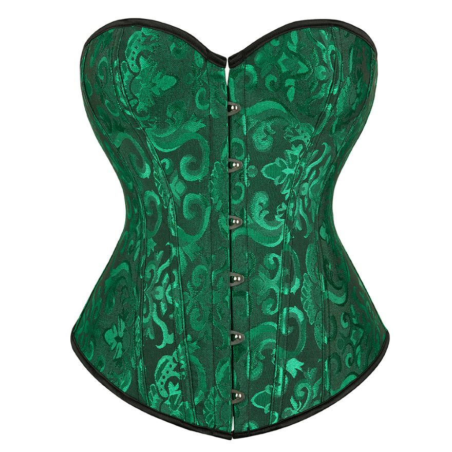 Women Sexy Floral Corset Top Overbust Exotic Vintage Jacquard Satin Bustier Slim Body Shaper Lace Up Corsets Lingerie Plus Size