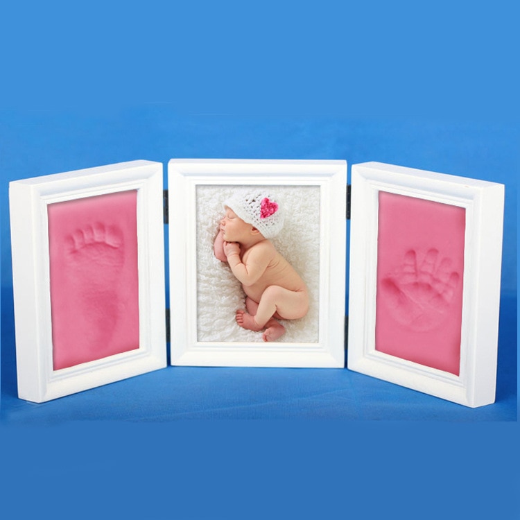 Newborns Photo Frame Baby Molds 3D DIY Soft Clay Inkpad Handprint Footprint Kids Exquisite Souvenirs Casting Home Decoration