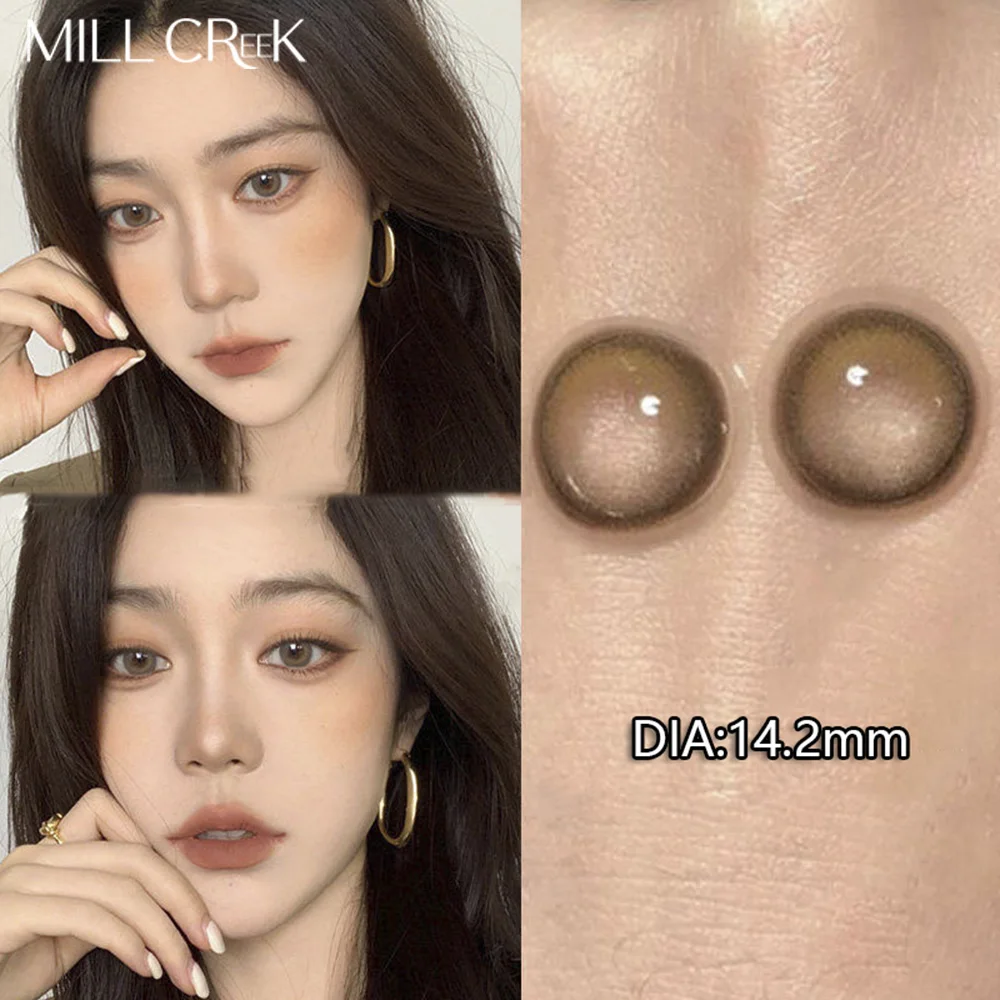 MILL CREEK 1 Pair Colored Contact Lenses For Eyes Fashion Natural Brown Lenses Big Beautiful Pupil