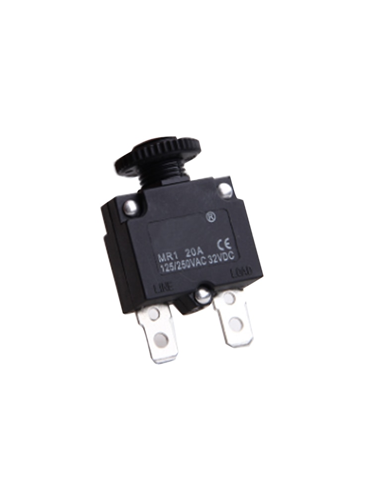 Reset Fuse Circuit Breaker MR1 2A 3A 4A 5A 6A 7A 8A 10A 15A 20A Thermal Switch Overload Protector Push Button Black WP-01