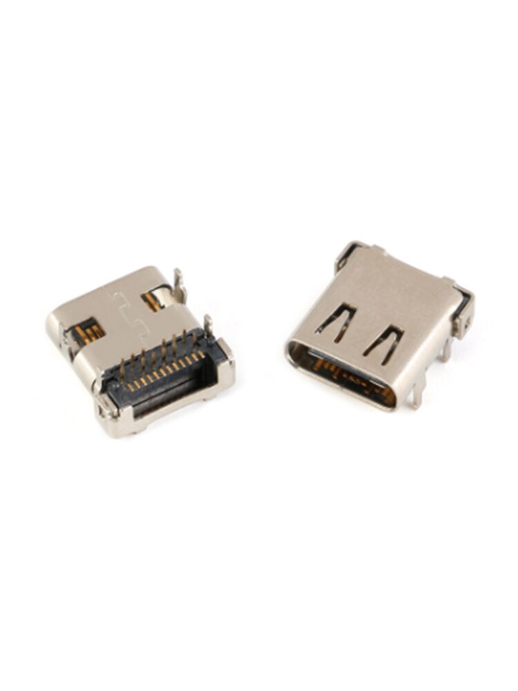 10Pcs USB-3.1 USB Connector Type C Horizontal Mid Mount 16P Female 1.6mm through board 0.8mm for charger adapter DIY Type C