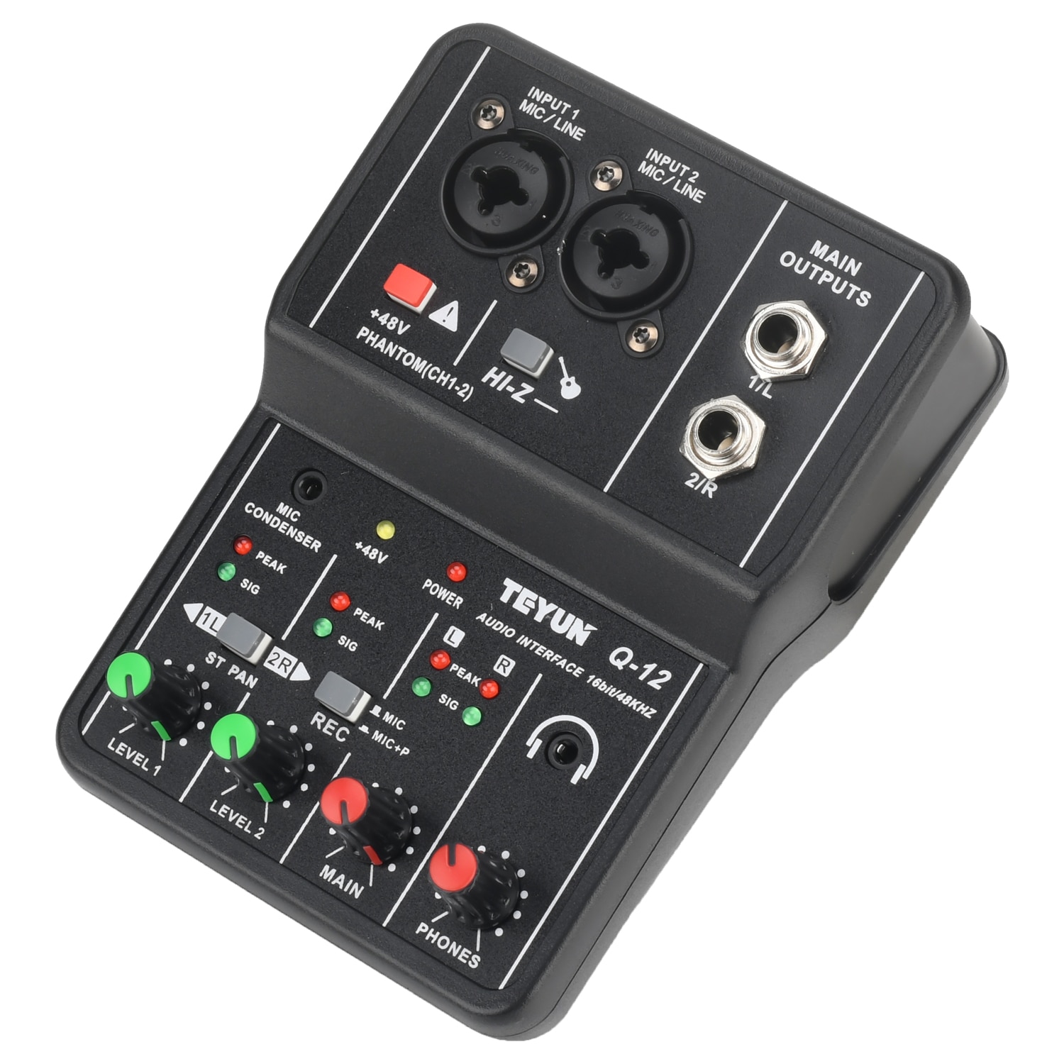 Professional Audio Interface Sound Card Computer Electric Guitar Live Recording Audio Equipment For Studio Singing Q12