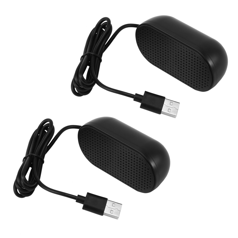 2X USB Speaker Portable Loudspeaker Powered Stereo Multimedia Speaker For Notebook Laptop PC(Black)