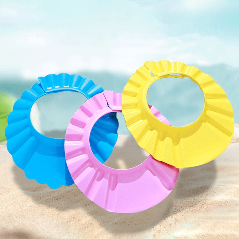Baby Shower Soft Cap Adjustable Hair Wash Hat for Kids Ear Protection Safe Children Shampoo Bathing Shower Protect Head Cover