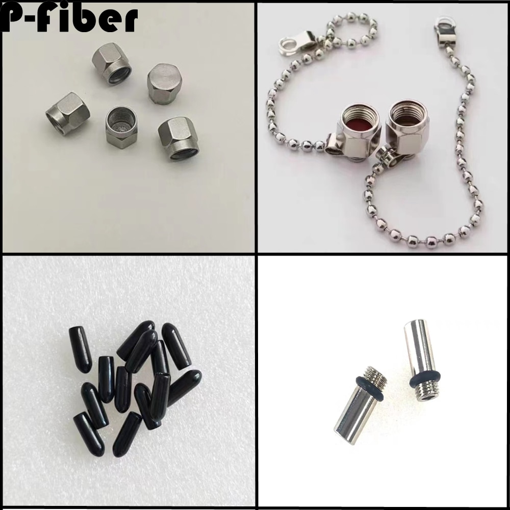 10pcs SMA905 dust cap for optical fiber connector metal plastic SMA906 chain female copper SMA plug P-fiber free shipping