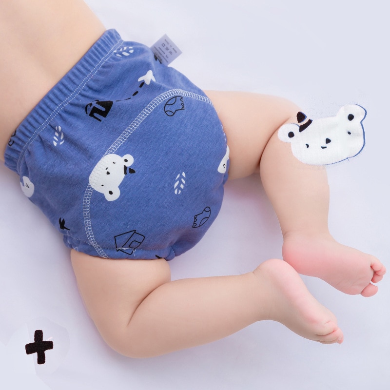 6 Layer Waterproof Reusable Cotton Baby Training Pants Infant Shorts Underwear Cloth Baby Diaper Nappies Panties Nappy Changing