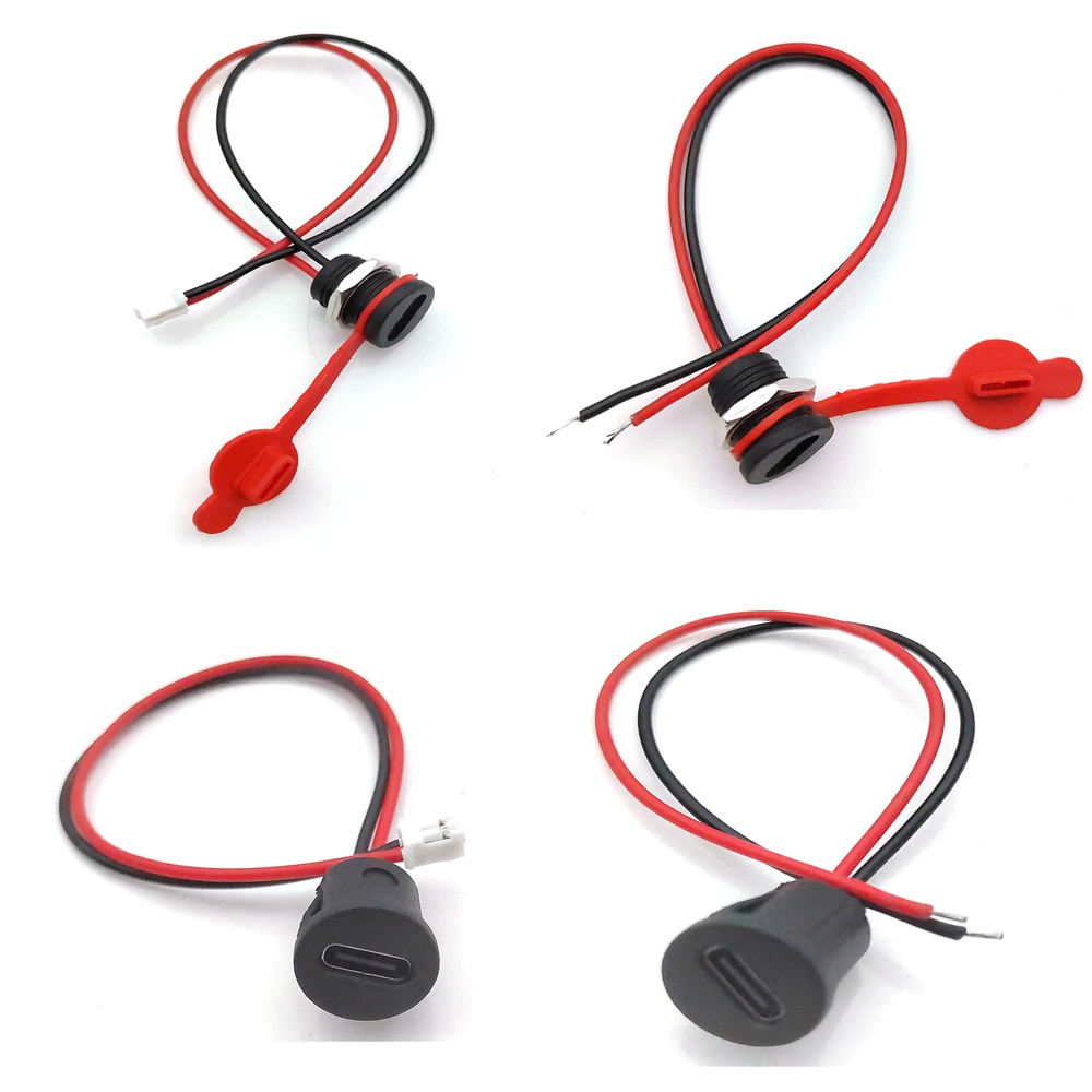 5pcs USB Connector Type-C Waterproof with nut locking plate Female Waterproof TPC High Current Fast Charging port