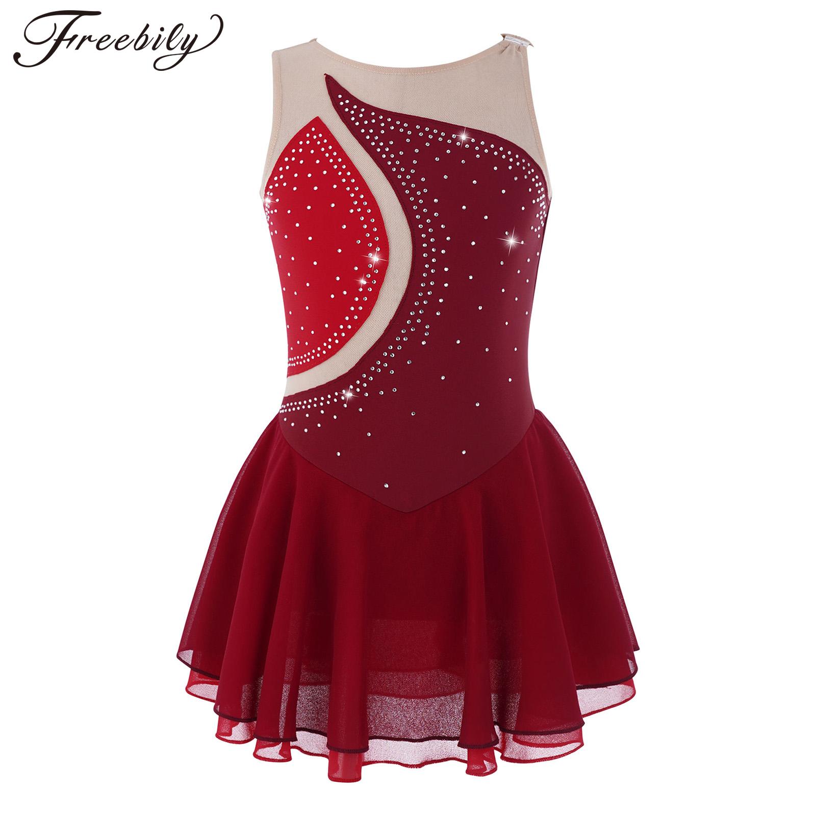 Teenage Girl Ballet Dancing Dress Sleeveless Stylish Tutu Rhinestone Decorated Dance Dress for Ceremony Performance Costume