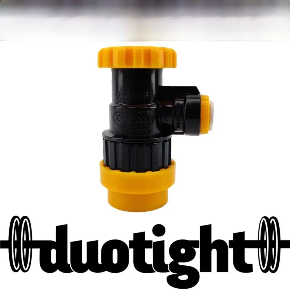 KegLand Duotight 8mm XFlow Control Ball Lock Disconnect (Liquid Black + Yellow) (POK)