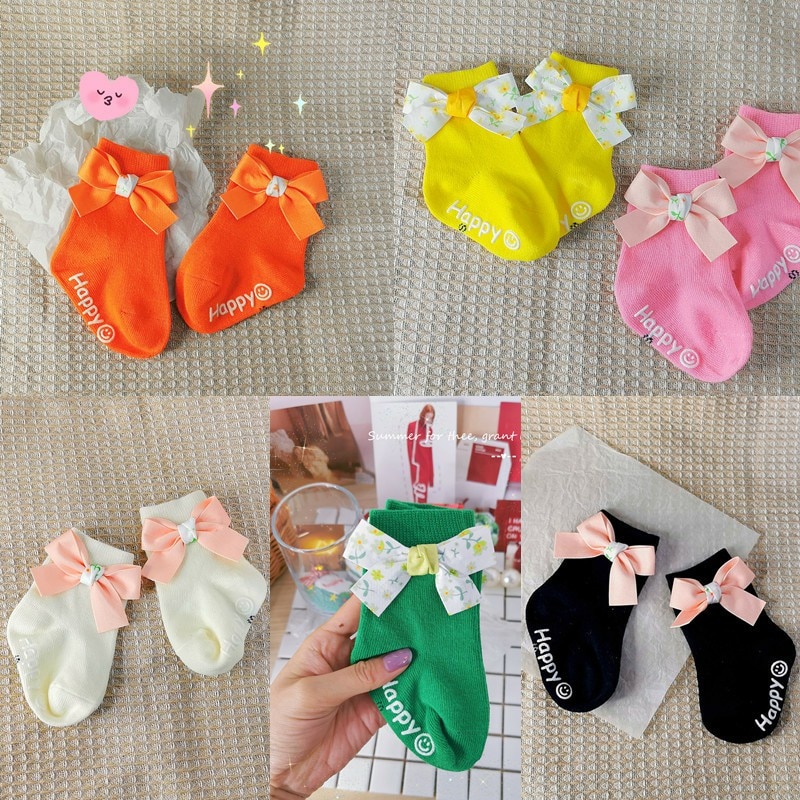 Newborn Socks Bow Girl Princess Socks Children Toddler Non-Slip Baby Socks Baby Accessories