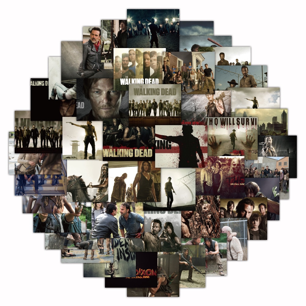 10/52PCS Hot TV Show The Walking Dead Stickers Anime For Pegatina On The Laptop Fridge Phone Skateboard Suitcase Funny Cool