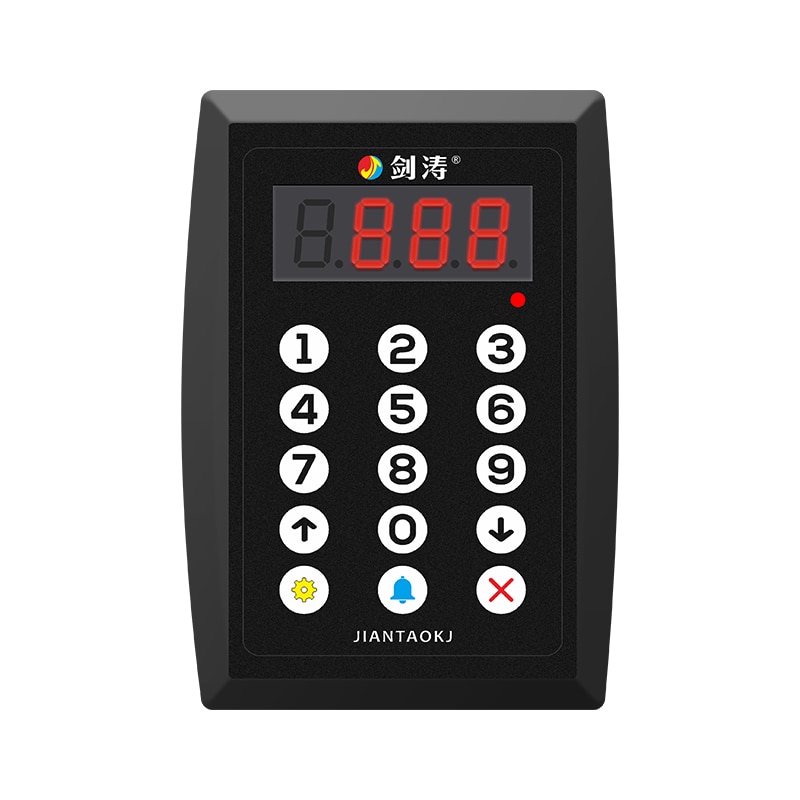 JIANTAO JT-105 433 Black Waterproof Wireless Digital Calling System ABS Plastic Keypad For Hookah Restaurant Cafe Shop