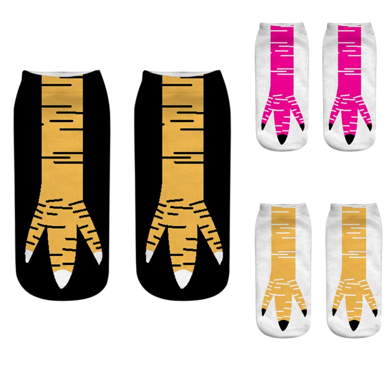 Creative Chicken Feet 3D Print Socks Men Women Cotton Funny Stockings Breathable Funny Socks Casual Summer Hosiery
