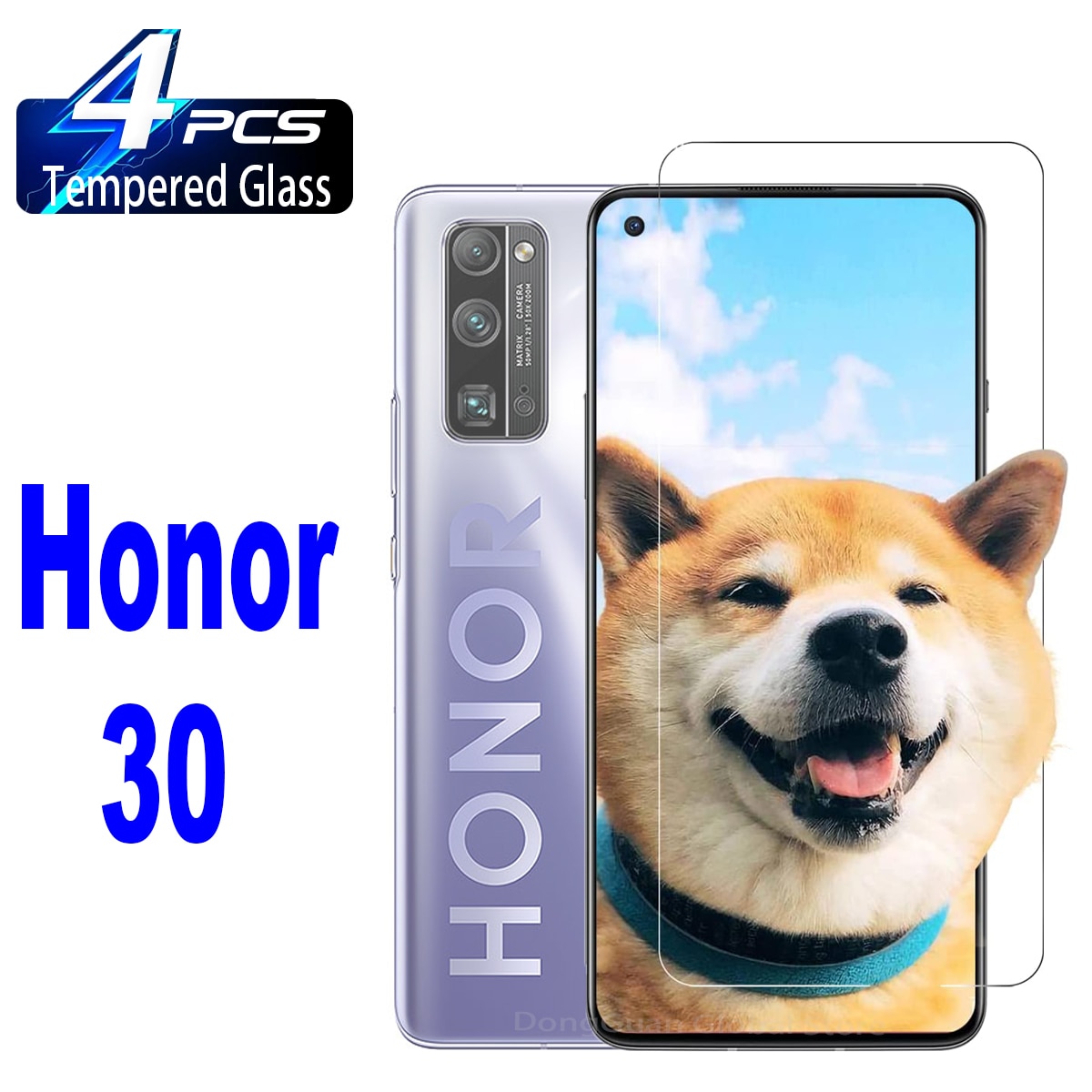 2/4Pcs 9H Tempered Glass For HONOR 30 Screen Protector Glass Film