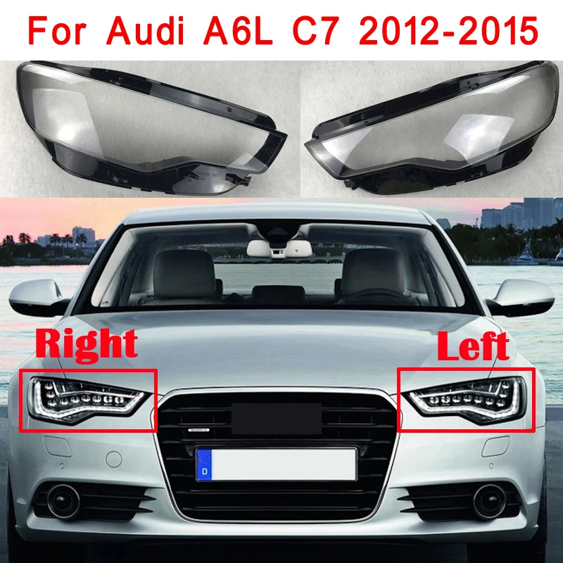 Car Front Headlight Lens Cover Auto Case Headlamp Glass Lampshade For Audi A6 C7 2012-2015 Lampcover