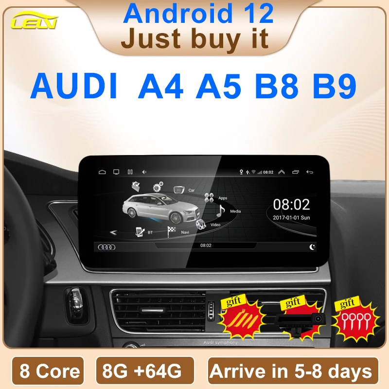 Factory Price 10.25" Android13 AUTO Apple Carplay For AUDI A4 A5 B8 Car Video Players GPS Navigation