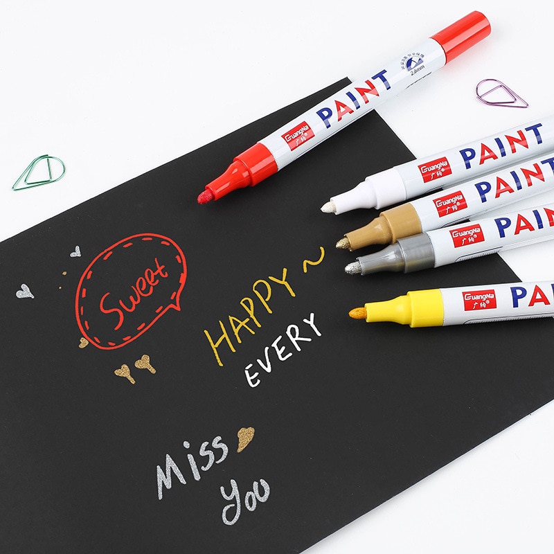Paint Marker Pen Car Wheel Tire Oily Painting Pen Auto Rubber Tyre Polishes Metal Permanent Marker DIY Art Graffiti Scratch Pen