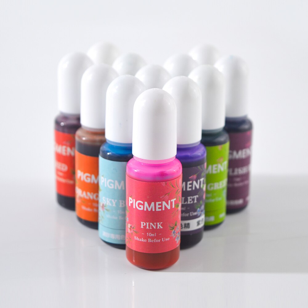 DIY Alchol Inkt Goud Pigment Ink Dye 12 Oily Color Essence Colorant 10ML Crystal Expoxy Resin Liquid Jewelry Making Tools