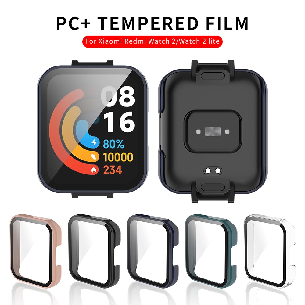 Hard PC Bumper+Tempered Glass Full Cover Screen Protector Case For Xiaomi Mi Little Poko Poxo Pocco Poco Watch Smart Accessories