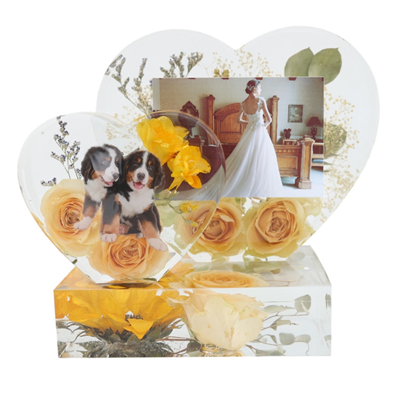 DIY Crystal Epoxy Resin Mold Love Photo Frame Love Ornaments Long Rest Assured Combination Mirror Silicone Mold