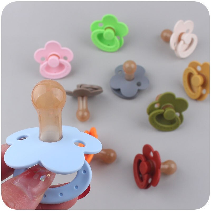 Baby Beech Chew Beads Pacifier Clip Fake Chain Holder Pacifier Chain Newborn Teething Toy Gift Teething Necklace Pacifier with N