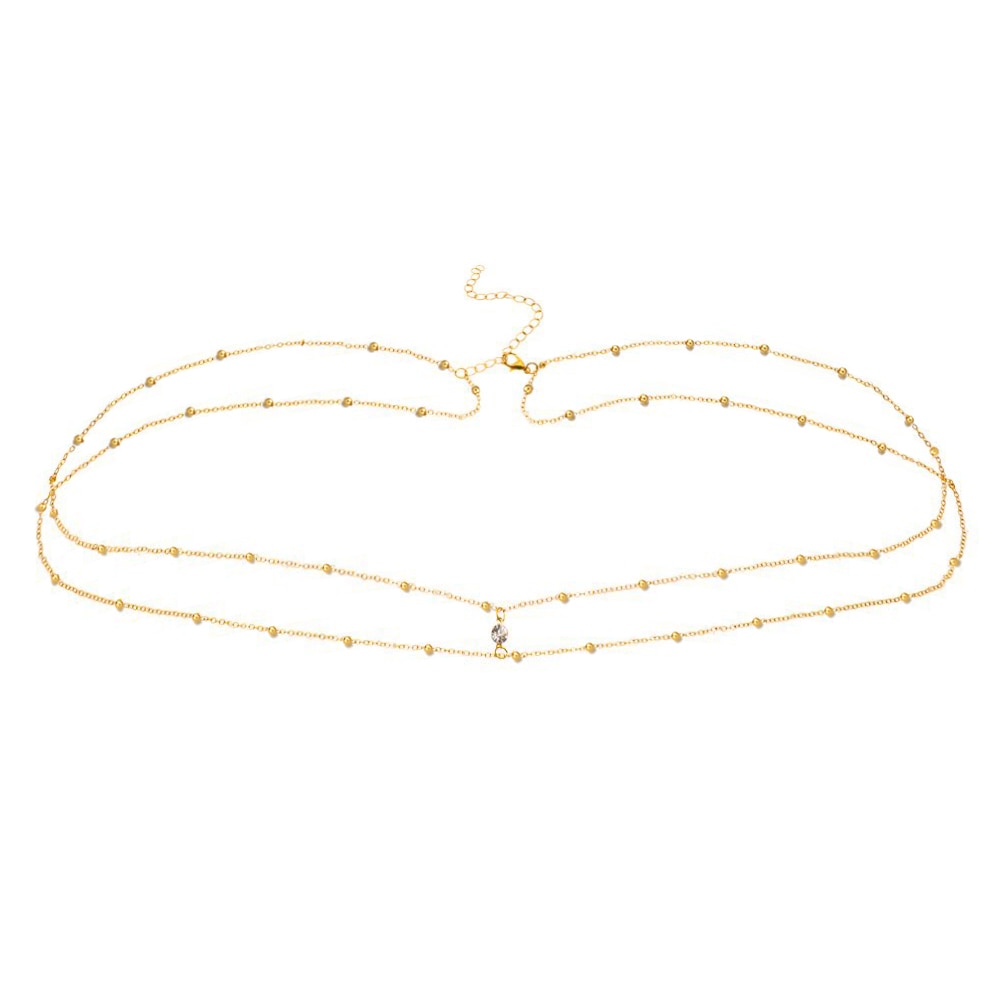 MinaMaMa Free Size Stainless Steel Waist Chain Crystal Belly Chain For Women Summer Beach Bikini Sexy Crystal Body Chain Jewelry