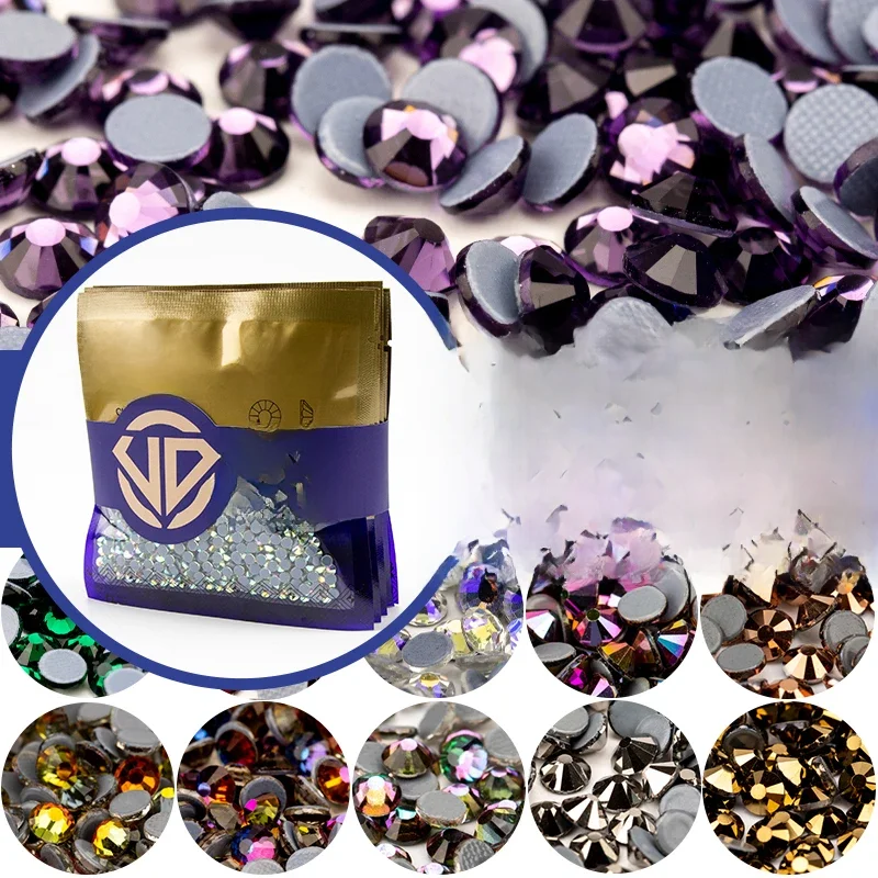 VDD 10000Pcs Bulk Wholesale High Quality Glass Crystal Hot-Fix Rhinestones Flatback Glitter Strass