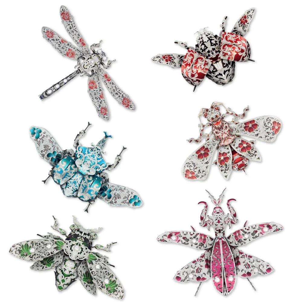 Piececool 3D Metal Puzzle Insect Brooch Accessories Model Kits for Teens DIY Jigsaw Toys Brain