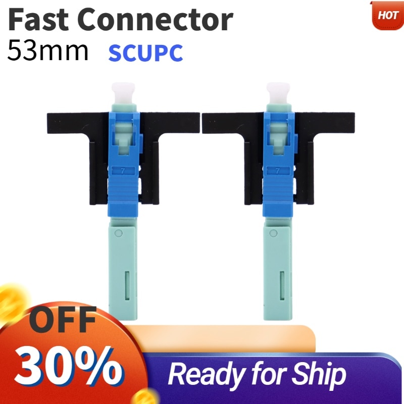 50/100/200 PCS Fast Connector sc upc single-mode Connector FTTH Tool Cold Connector Tool Fiber Optic Fast Connnector SC UPC 53mm