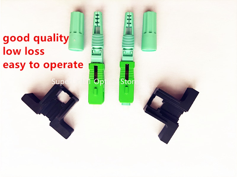 50/100/200 PCS/Lot FTTH Fast connector 58mm SC APC Single-Mode Fiber Optic Quick Connector FTTH SM Optic Fast cold Connector