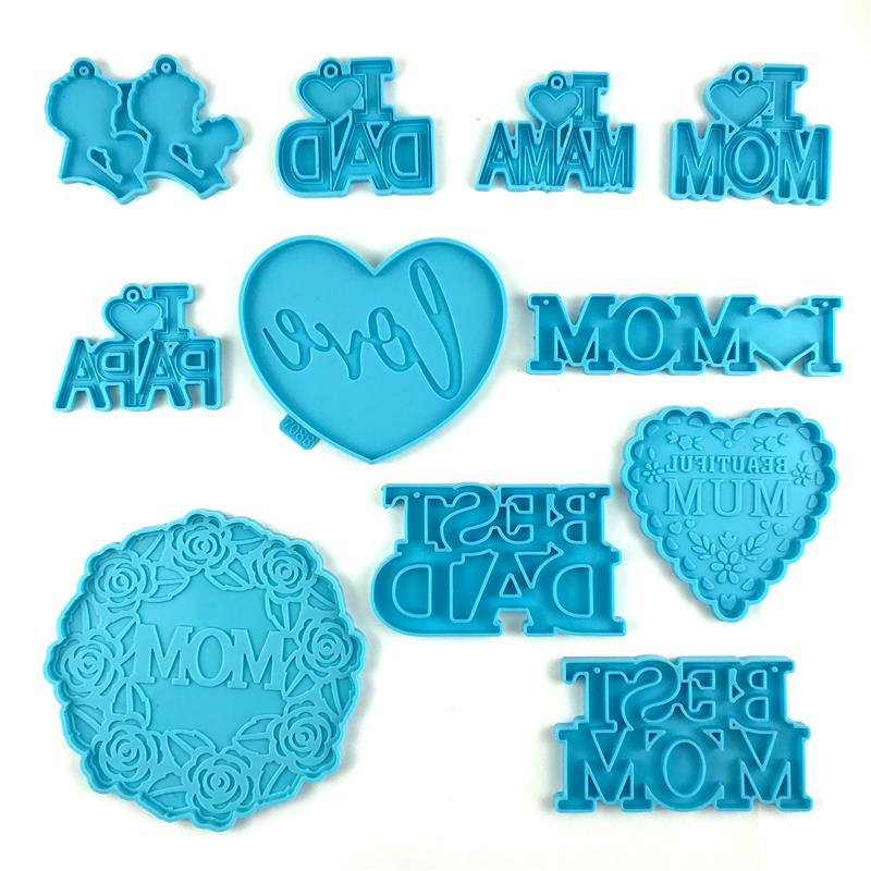 DIY Letter Keychain Silicone Mold I Love Mom And Dad Letter Epoxy Mold Thanksgiving Mother'S Day Father'S Day Handmade