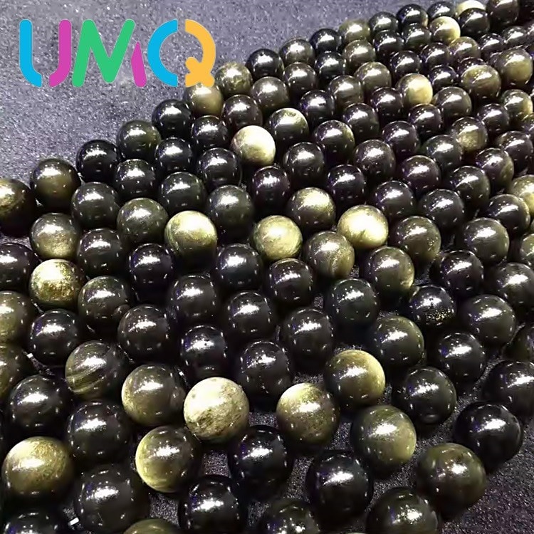 Natural Obsidian Semi-finished Diy Bracelet Accessories Materials Loose Beads Accessories Specifications 6-18mm