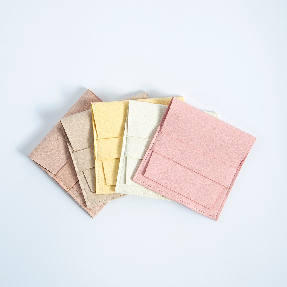 5pcs Microfiber Jewelry Envelope Pouches Small Bag Ring Earrings Gift Bags for Wedding Party Necklace Tarot Packaging Organizer