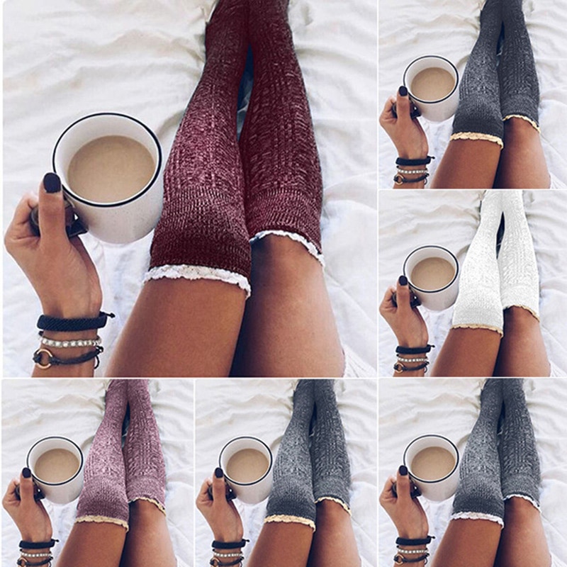 Women Lace Winter Warm Socks Girls & Thigh Stockings Women's Sexy Stockings Media Pantyhose Stockings Knee High Socks 1