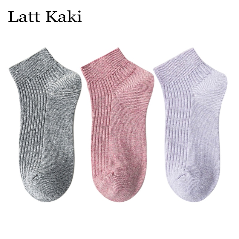 3 Pairs Women's Socks High Quality 98% Cotton New Solid Color Summer Socks Deodorant Breathable Casual Short Socks Female S
