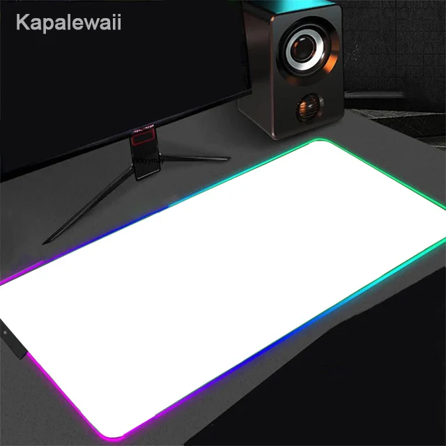 Custom Mouse Pad RGB Pure White MousePad DIY LED Backlit Gamer Light 90x40cm Gaming Keyboard Large