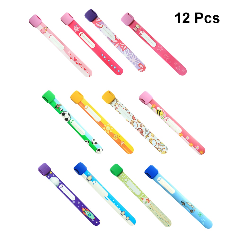 12pcs Children Travel Outdoor Safe Anti-Lost Wristband Safety Recognition Bracelet Adjustable Waterproof Wrist Strap For Kids