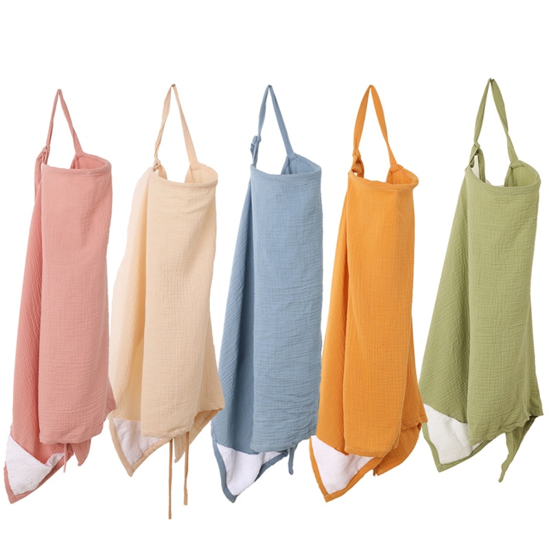 Cotton Baby Feeding Nursing Covers Infant Breathable Cotton Muslin Nursing Cloth Adjustable Nursing Apron Mother Nursing Cloth